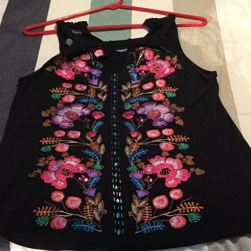 INC jeweled halter top